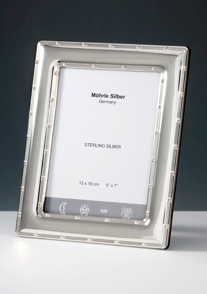 Picture frame silver frame sterling silver 925 by Möhrle silver cruciate ribbon-