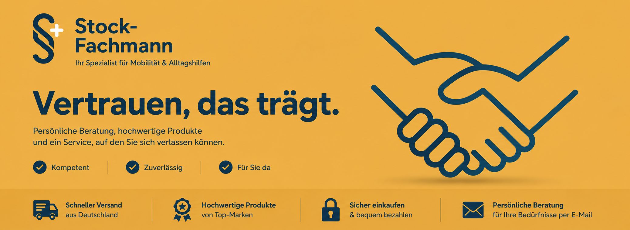 Banner von Stock-Fachmann mit Handschlag-Symbol als...