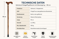 Gehstock Fritzgriff geflammt mit Messingring