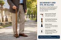 Gehstock Fritzgriff geflammt mit Messingring