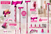 Gehstock Escort höhenverstellbar Paisley Pink