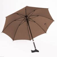 Gehstockschirm / Stockschirm in Taupe mit ergonomischem Griff