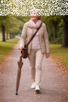 Gehstockschirm / Stockschirm in Taupe mit ergonomischem Griff