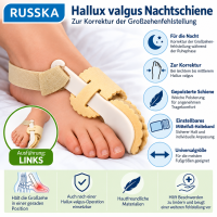RUSSKA Hallux valgus Nachtschiene links – Universalgröße