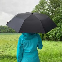 Trekking-Regenschirm light trek ECO, anthrazit, Taschenschirm, Griff aus Holz, Automatik, nachhaltig