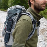 Trekking-Regenschirm light trek ECO, anthrazit, Taschenschirm, Griff aus Holz, Automatik, nachhaltig