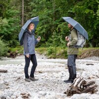 Trekking-Regenschirm light trek ECO, anthrazit, Taschenschirm, Griff aus Holz, Automatik, nachhaltig