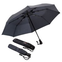 Trekking-Regenschirm light trek ECO, anthrazit, Taschenschirm, Griff aus Holz, Automatik, nachhaltig