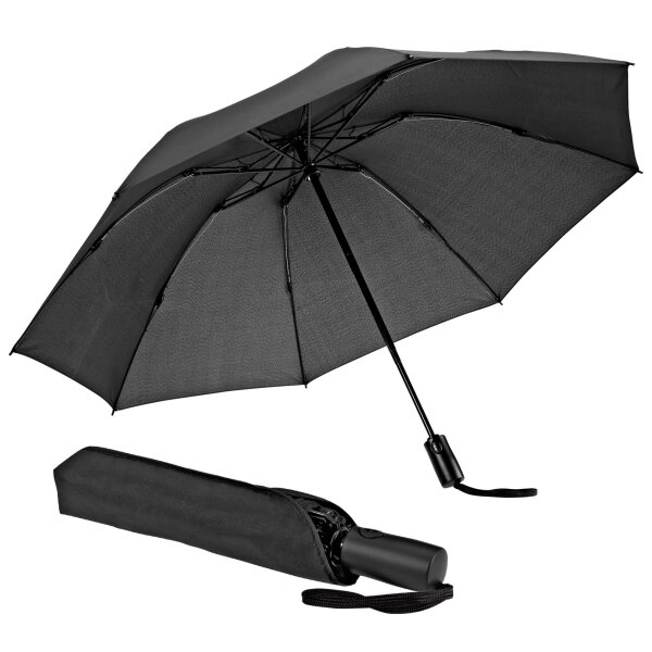 City-Regenschirm 32Z7, schwarz, Taschenschirm, öffnet und schließt umgekehrt, Automatik