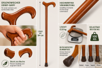 Gehstock Derbygriff braun 82 cm