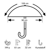 City-Regenschirm 3070, Taschenschirm, Automatik, ergonomisch geformter Griff