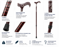 Gehstock Derbygriff Carbon Raute