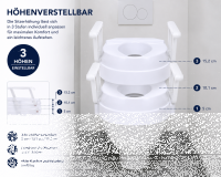 Toilettensitzerhöhung 3-Fach mit Armlehnen