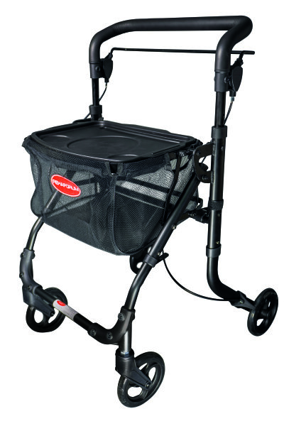 Indoor-Rollator Actimo Home mit Korb und Tablett, schmal, klappbar