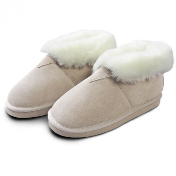 Lammfell-Hausschuhe beige