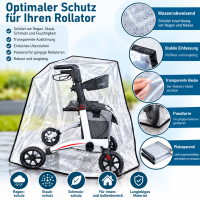 Rollator Schutzhülle transparent – Schutzhaube gegen Regen, Staub und Schmutz