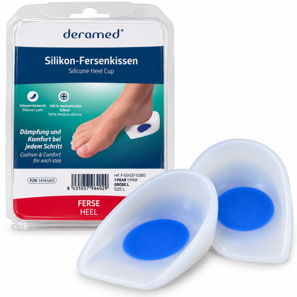 Deramed Silikon-Fersenkissen / Fersenschale in Größe L