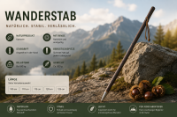 Wanderstock Marschierer mit Rinde
