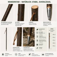 Wanderstock Marschierer mit Rinde