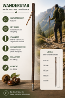 Wanderstock Marschierer mit Rinde