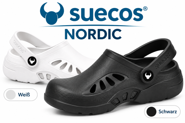 Suecos Nordic Unisex Berufsclog – Arbeitsschuh in Weiß & Schwarz