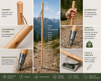 Wanderstock Marschierer Naturfarben