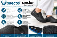 Suecos Andor Unisex Berufsschuh Schwarz – rutschhemmender Arbeitsschuh
