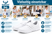 Suecos Bo Berufsschuh Weiß – rutschhemmend mit Klettverschluss