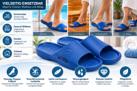 Fashy SPA Wellness Pantolette Blau – Badeschuhe mit Massage-Fußbett