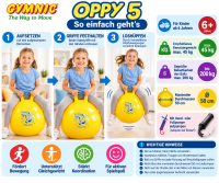 GYMNIC Oppy 5 Hüpfball Gelb Ø 50 cm – Kinder ab 6 Jahren
