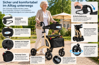 LEXAmed ALADDIN-H Leichtgewicht Rollator Champagner – Sitzhöhe 60 cm