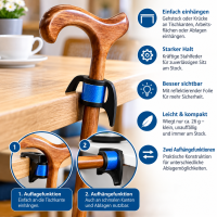 INGRID Gehstockhalter Blau – Stockhalter für...