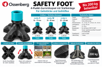 Ossenberg SAFETY FOOT 4-Punkt Gummikapsel mit Stahleinlage für Gehstöcke