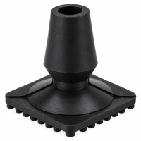 Viereckiger Gummifuß für Gehstock Ø 16–19 mm Schwarz mit Stahleinlage