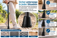 Ossenberg viereckiger Gummifuß Schwarz Ø 16–19 mm mit Stahleinlage