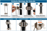 Eiskralle für Gehstock & Gehbock – klappbarer Gleitschutz aus vernickeltem Edelstahl