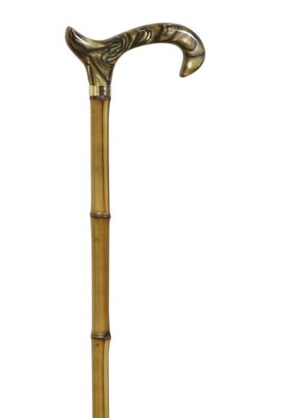 Gehstock Derbygriff Bambus Gold 84 cm