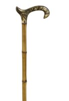 Gehstock Derbygriff Bambus Gold 84 cm