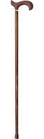 Gehstock Derbygriff dunkelbraun mit Chromring