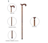 Gehstock Derbygriff dunkelbraun mit Chromring