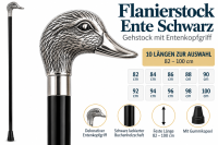 Flanierstock Ente Schwarz – Gehstock mit Entenkopfgriff 82–100 cm