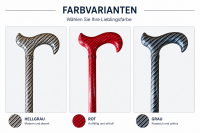 Gehstock Derbygriff höhenverstellbar Carbonoptik