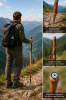 Wanderstock Marschierer mit Kompass