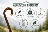Wanderstock Rundhaken Esche