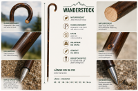 Wanderstock Rundhaken Esche