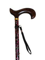 Gehstock Derbygriff Buche höhenverstellbar Floral