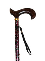 Gehstock Derbygriff Buche höhenverstellbar Floral