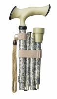 Faltstock Escort Paisley grün – Faltbarer Gehstock 85–95 cm, bis 100 kg
