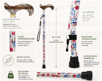 Faltstock Derbygriff Buche Floral