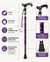 Faltstock Derbygriff Floral